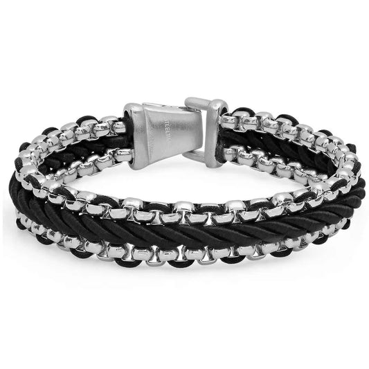 Steeltime Black Cord Twist Bracelet Boutique of Leathers/Open Road
