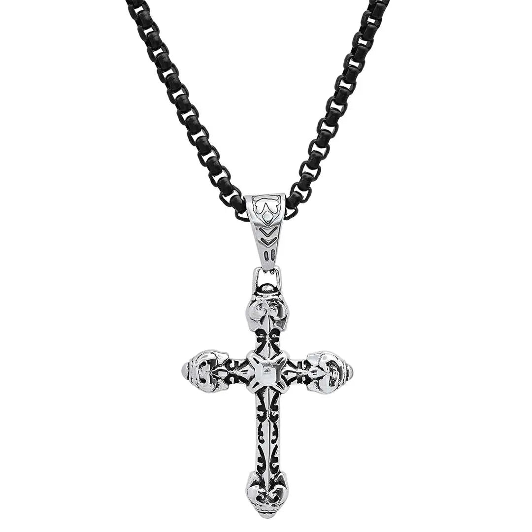 Steeltime Vintage Roman Style Cross Pendant Necklace Boutique of Leathers/Open Road