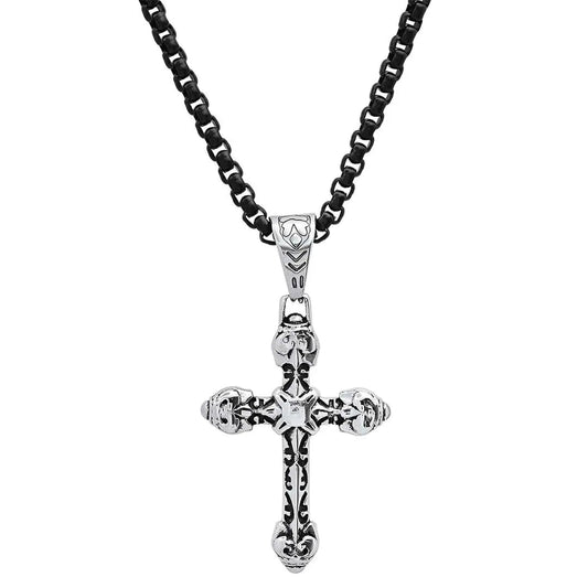 Steeltime Vintage Roman Style Cross Pendant Necklace Boutique of Leathers/Open Road
