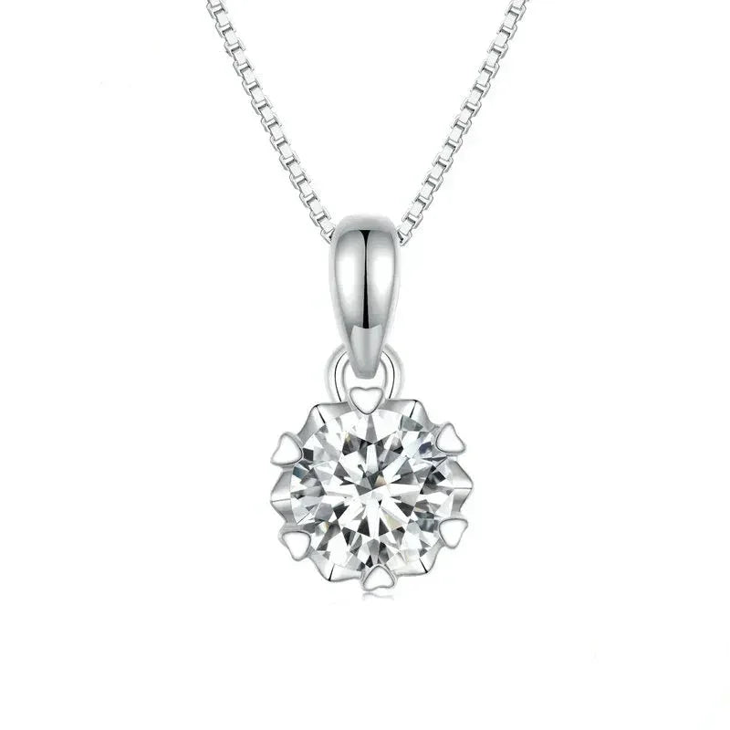 Stellar Shine 1ct Moissanite Sterling Silver Pendant Necklace - Velora Luxury Fashion