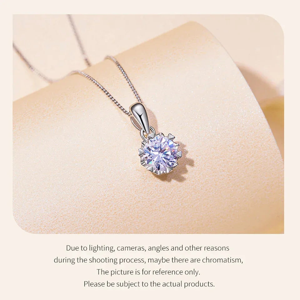 Stellar Shine 1ct Moissanite Sterling Silver Pendant Necklace - Velora Luxury Fashion