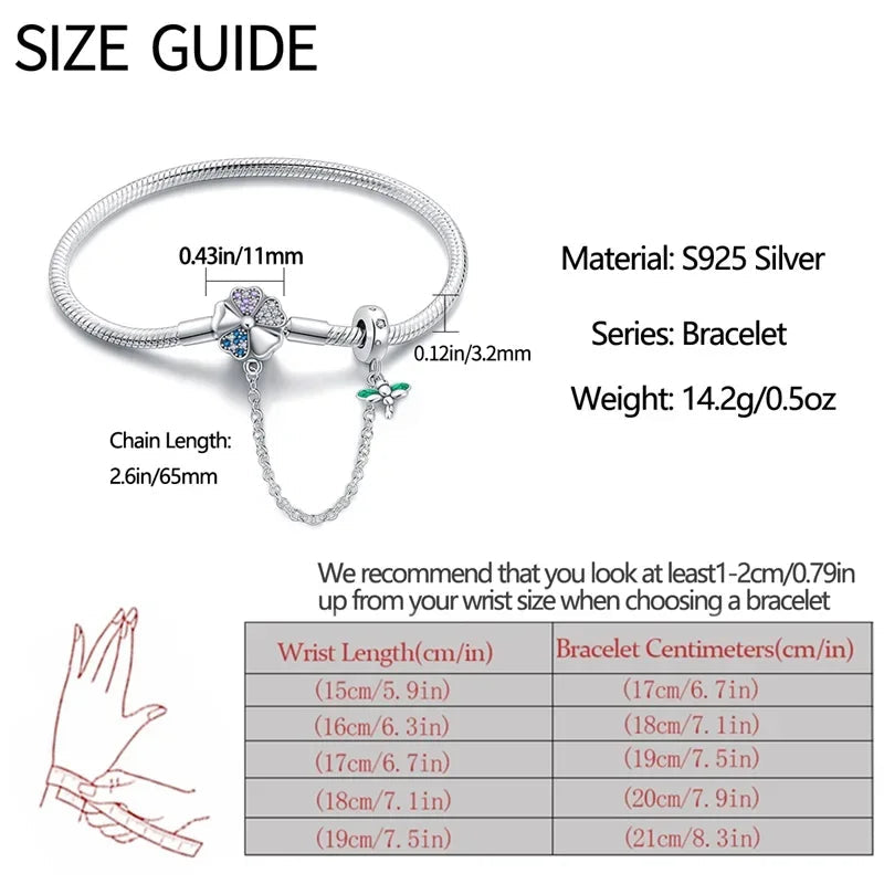 Sterling Silver Celtic Snowflake Charm Bracelet with Blue CZ - Velora Luxury Fashion