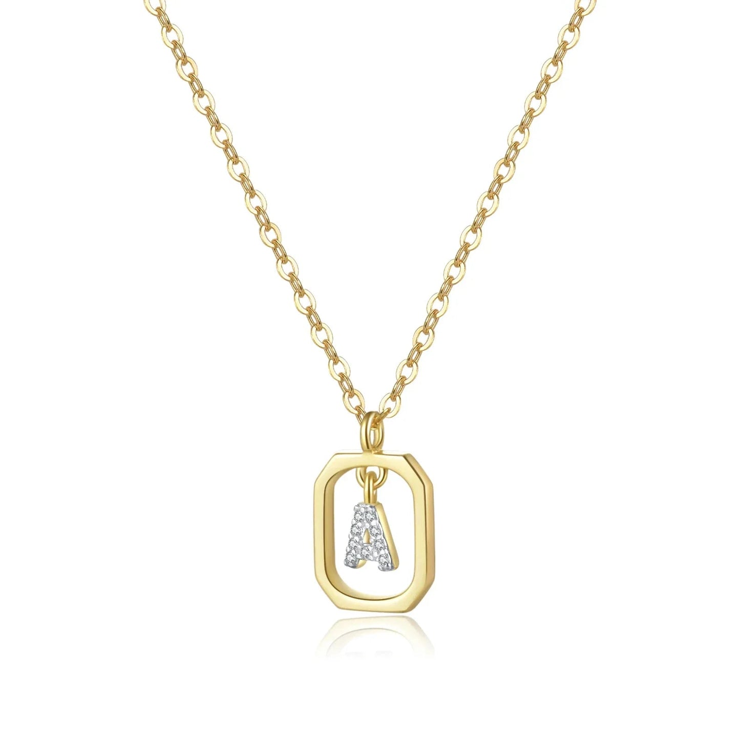 Sterling Silver Initial Necklace - Velora Luxury Fashion