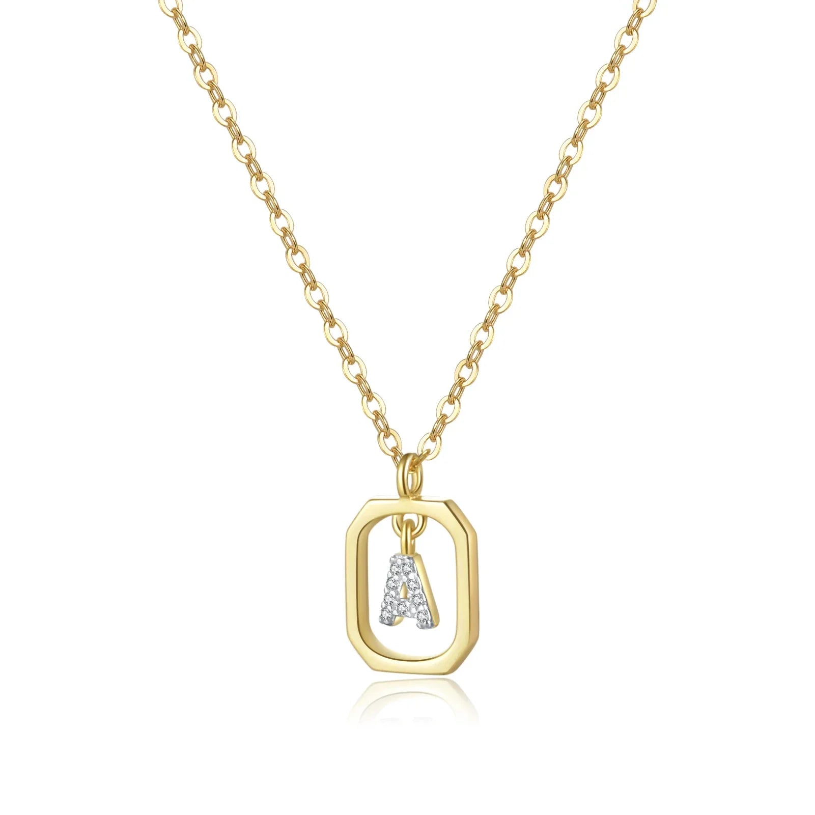 Sterling Silver Initial Necklace - Velora Luxury Fashion