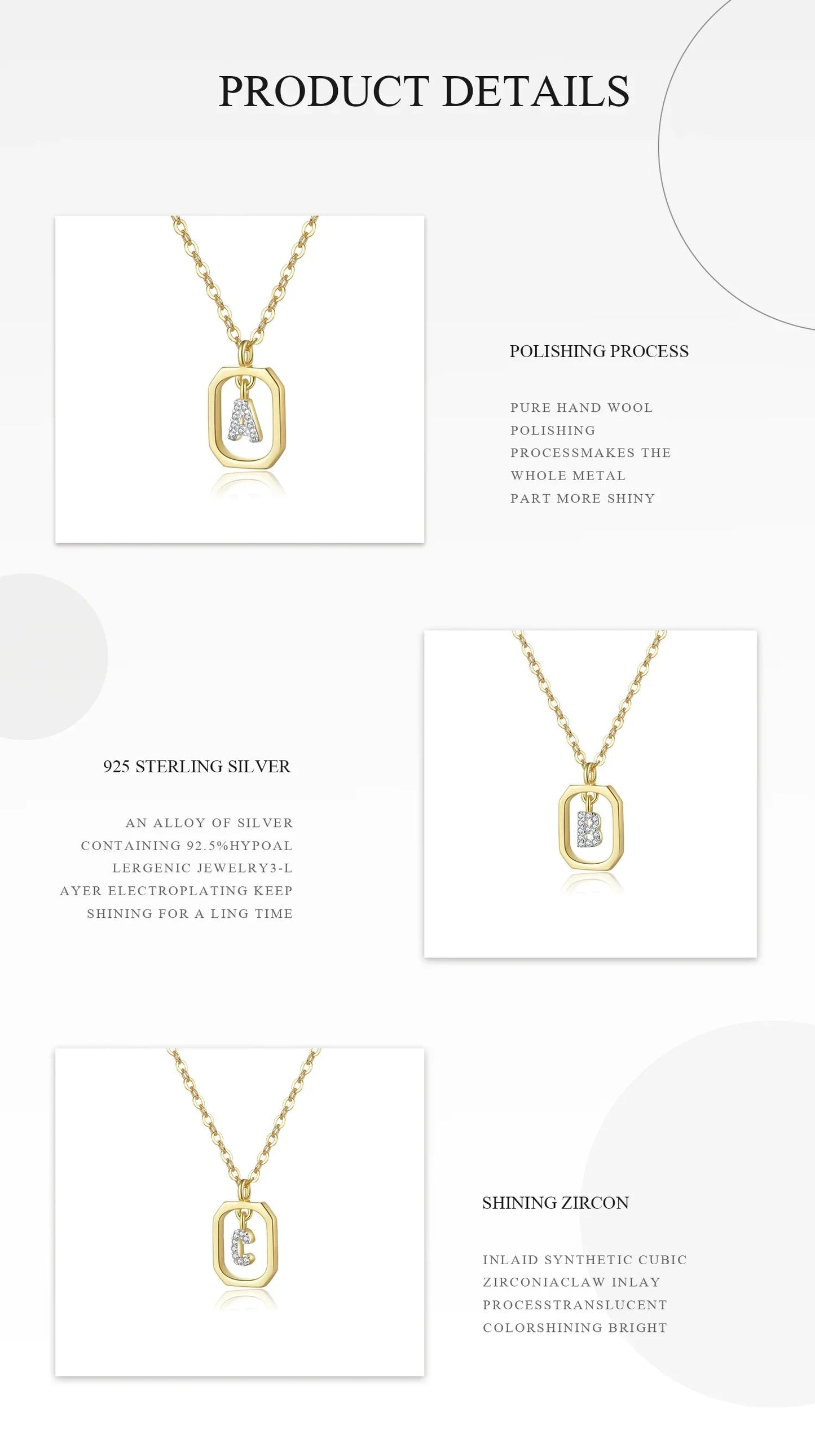 Sterling Silver Initial Necklace - Velora Luxury Fashion
