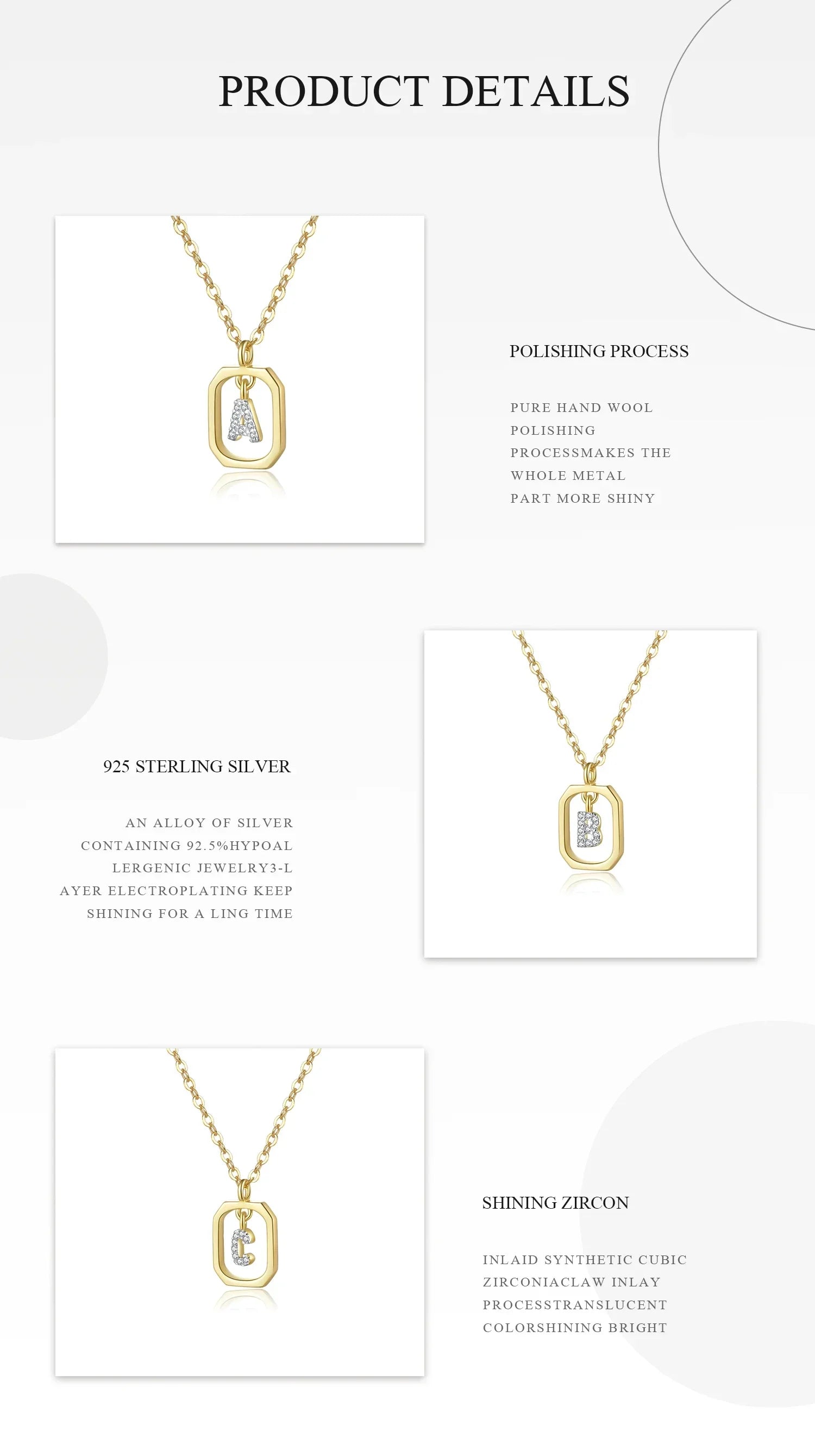 Sterling Silver Initial Necklace - Velora Luxury Fashion