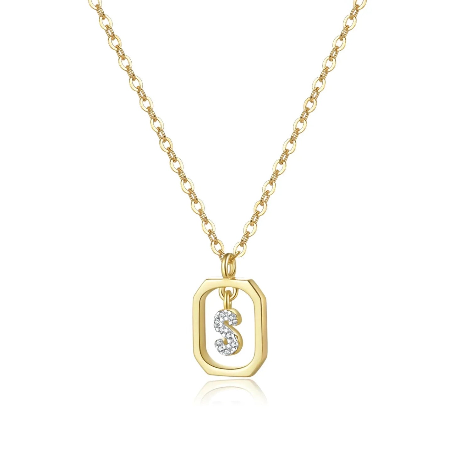 Sterling Silver Initial Necklace - Velora Luxury Fashion