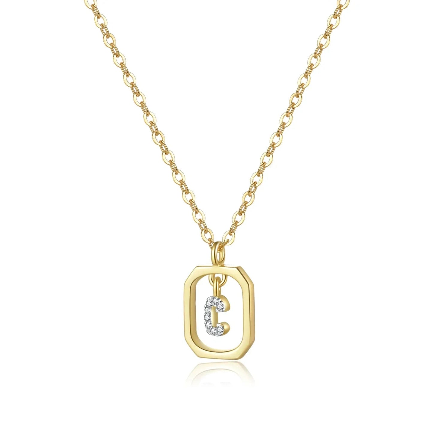 Sterling Silver Initial Necklace - Velora Luxury Fashion