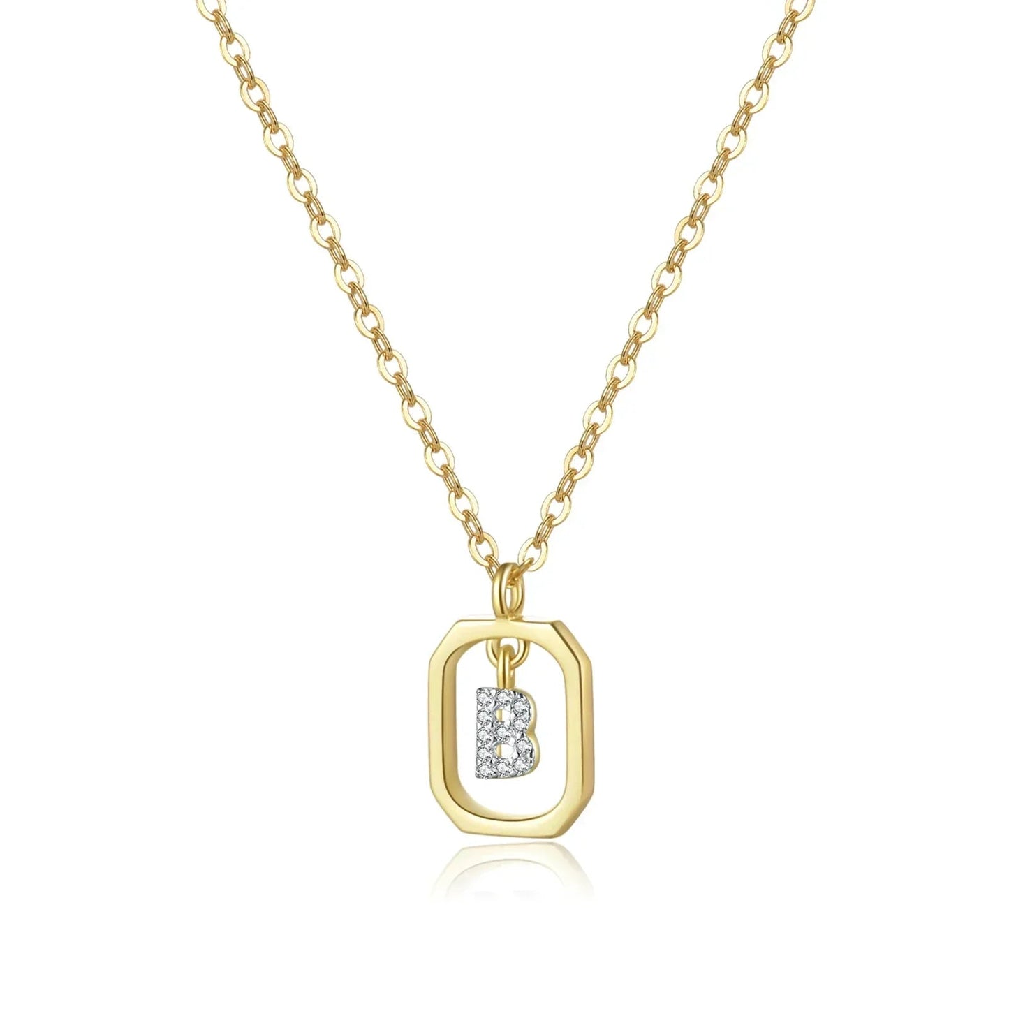 Sterling Silver Initial Necklace - Velora Luxury Fashion