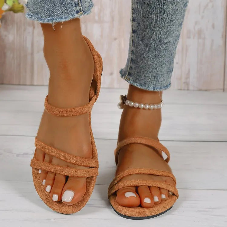 Strappy Flat Sandals - Velora Luxury Fashion