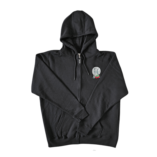 Strawberry Sage Emboidered Zip-Up Hoodie - Velora