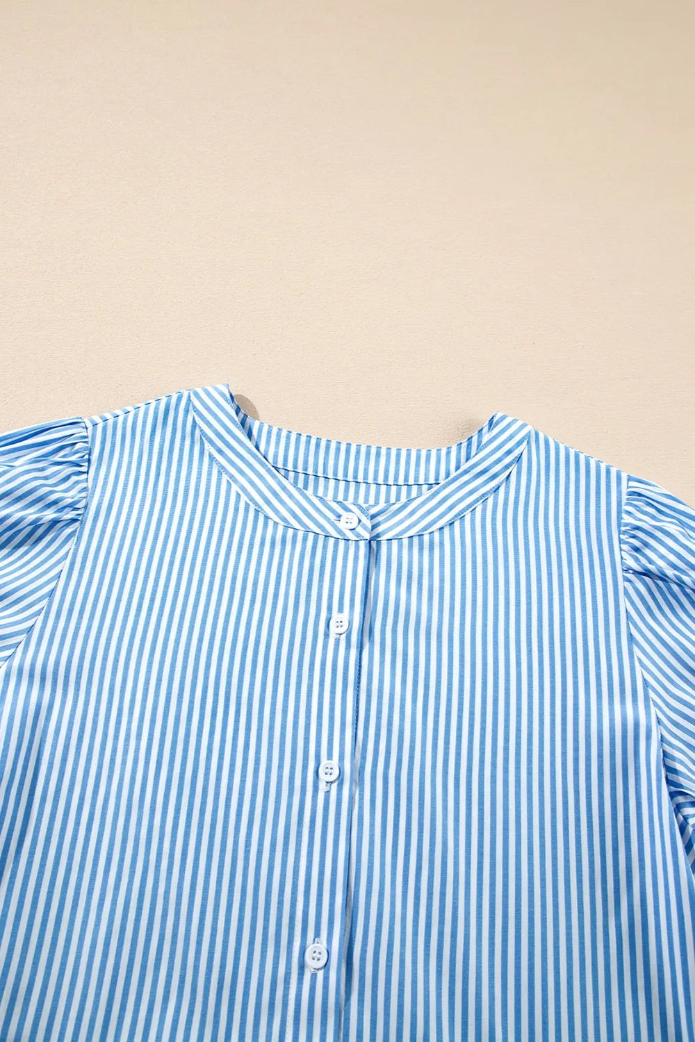 Stripe Bubble Short Sleeve Tiered Scallop Midi Dress - Velora