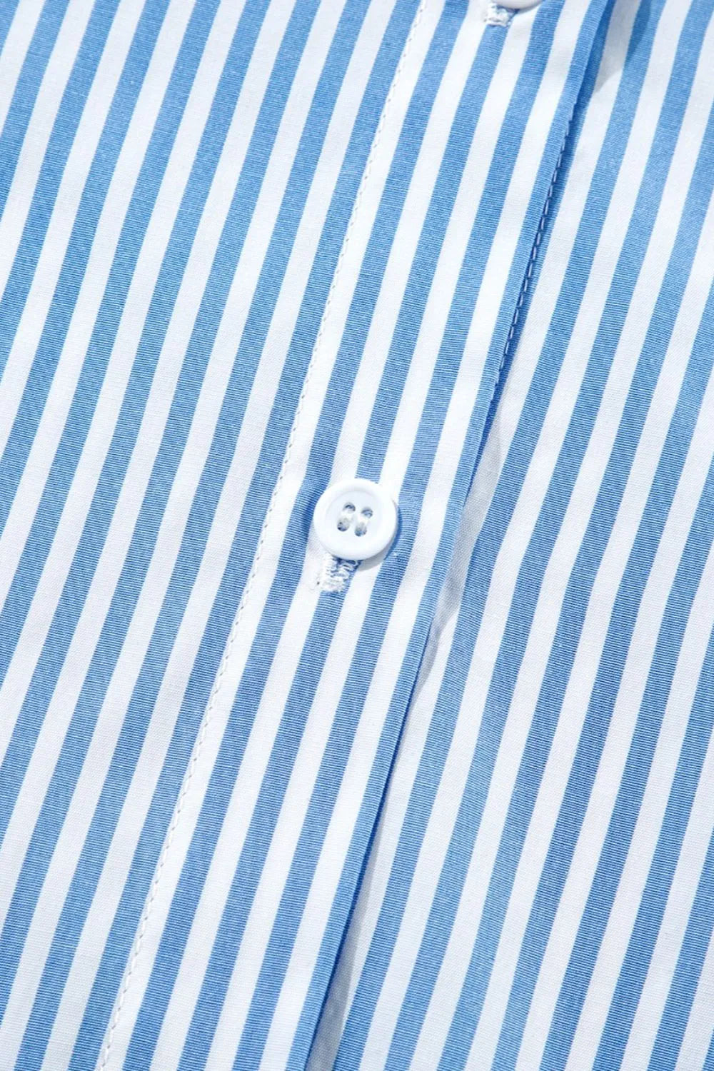 Stripe Bubble Short Sleeve Tiered Scallop Midi Dress - Velora