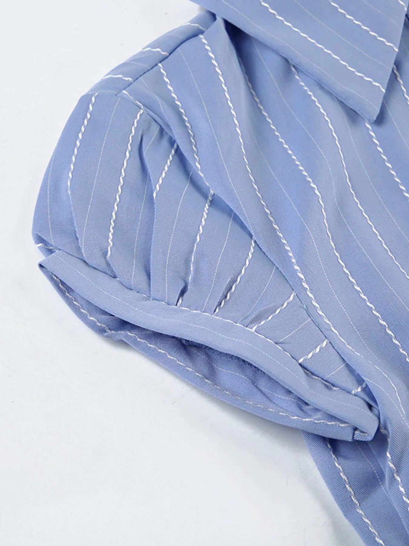 Striped Button-Down Collared Neck Shirt - Velora Luxury Fashion