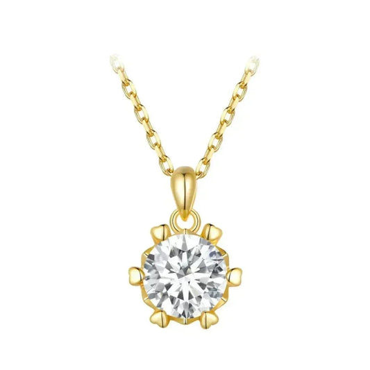 Stunning 1 Carat Moissanite Pendant Necklace | 925 Sterling Silver | Wedding & Bridal Fine Jewelry - Velora Luxury Fashion