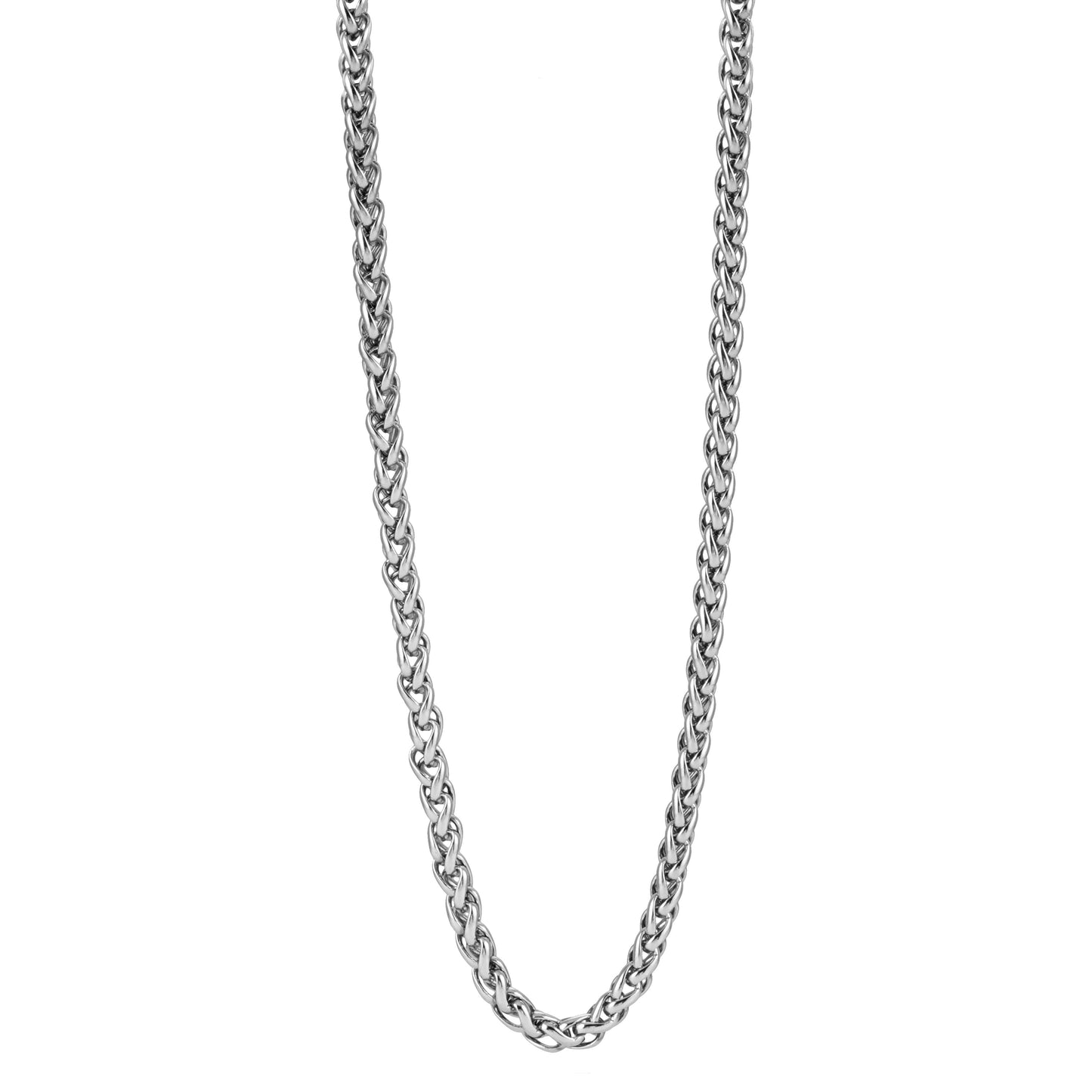 Style ALDGATE: Bold Elegance - Chunky Mid-Width Byzantine Chain Necklace in Silver. - Velora Luxury Fashion
