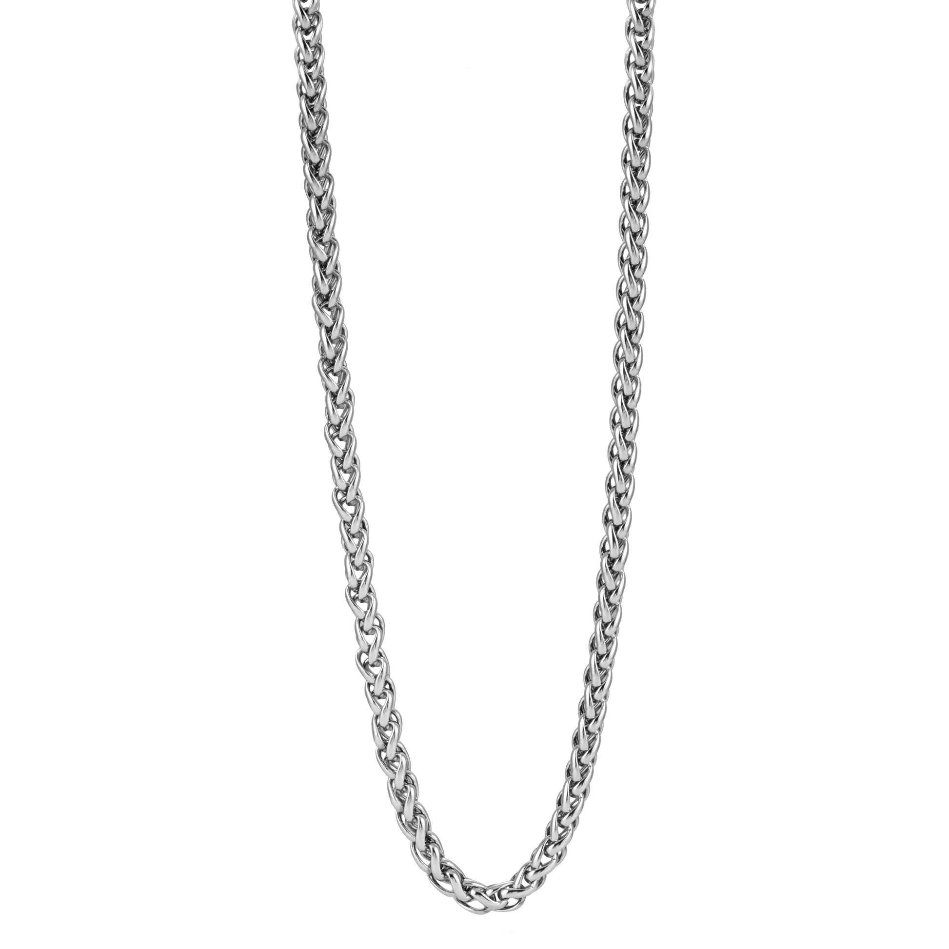 Style ALDGATE: Bold Elegance - Chunky Mid-Width Byzantine Chain Necklace in Silver. - Velora Luxury Fashion
