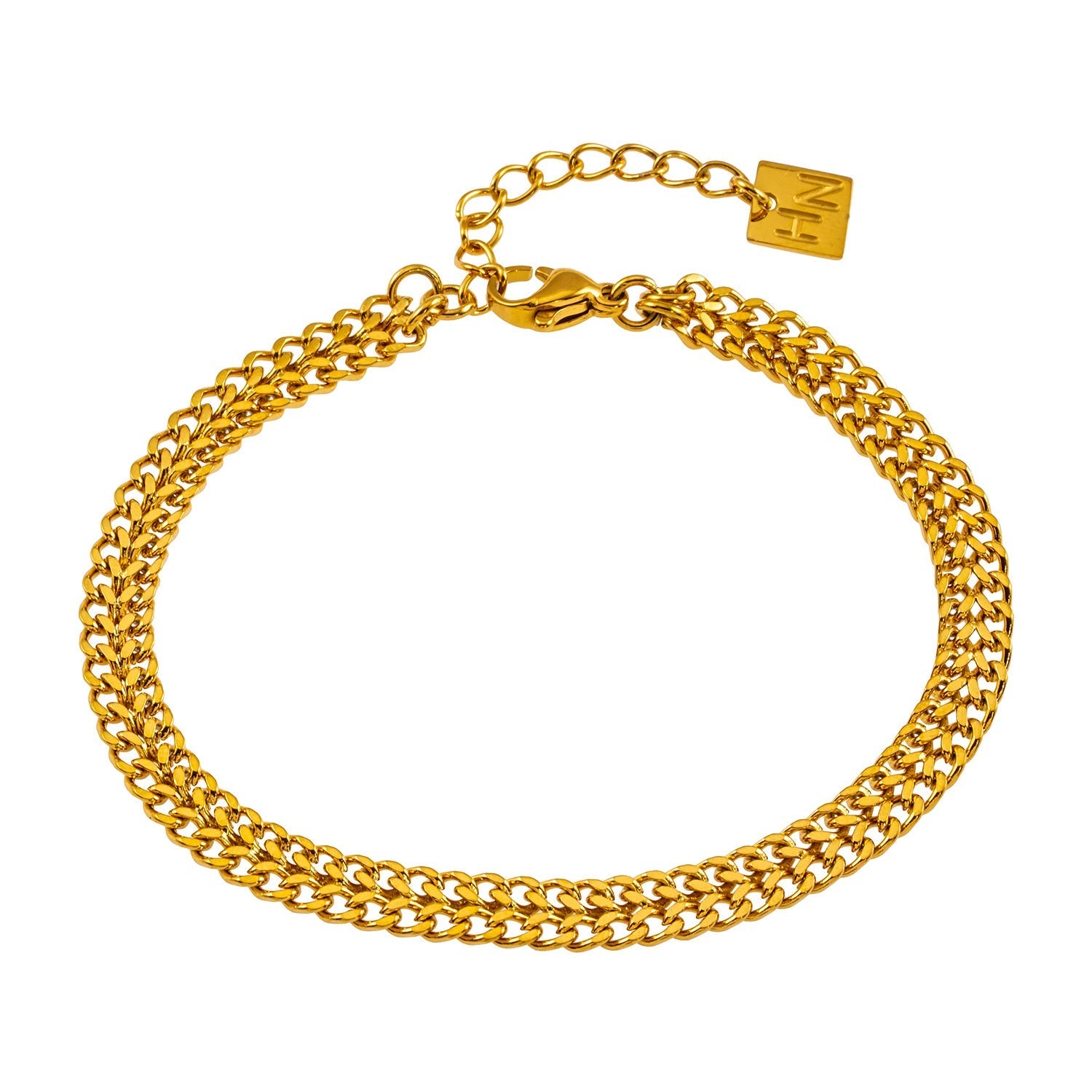 Style BELLAMY: Intricate Wide Width Singular Twin Chain Bracelet - Velora Luxury Fashion