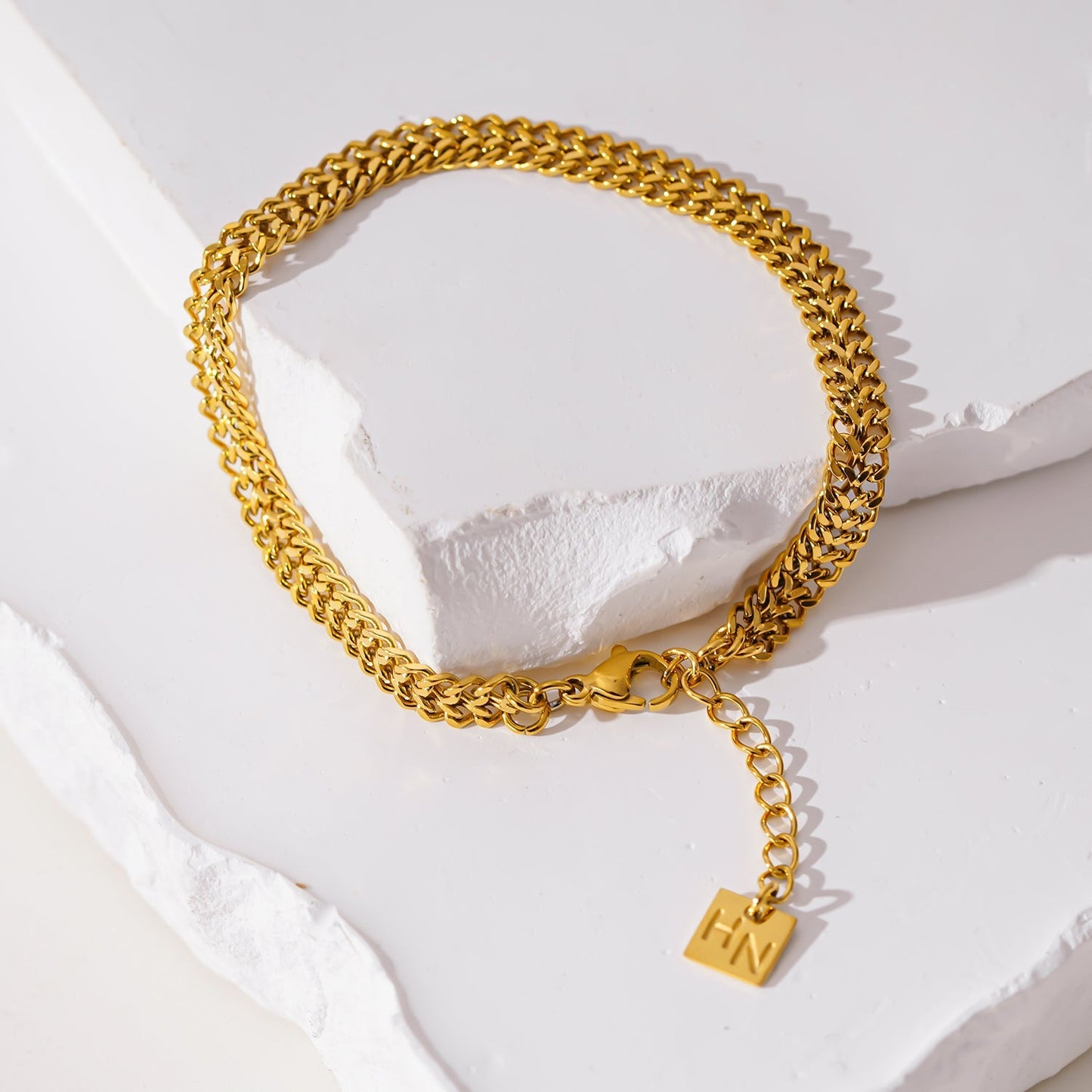 Style BELLAMY: Intricate Wide Width Singular Twin Chain Bracelet - Velora Luxury Fashion