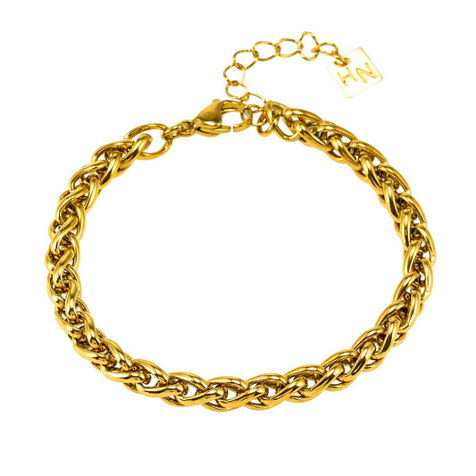 Style CLOVELLY: Interwoven Oval Hoop Chunky Bracelet - Velora Luxury Fashion