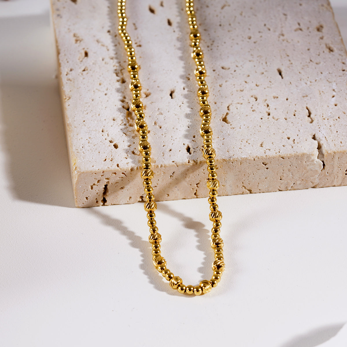 Style MILLIE: Twin-Bead Fusion Gold Chain Necklace - Velora Luxury Fashion