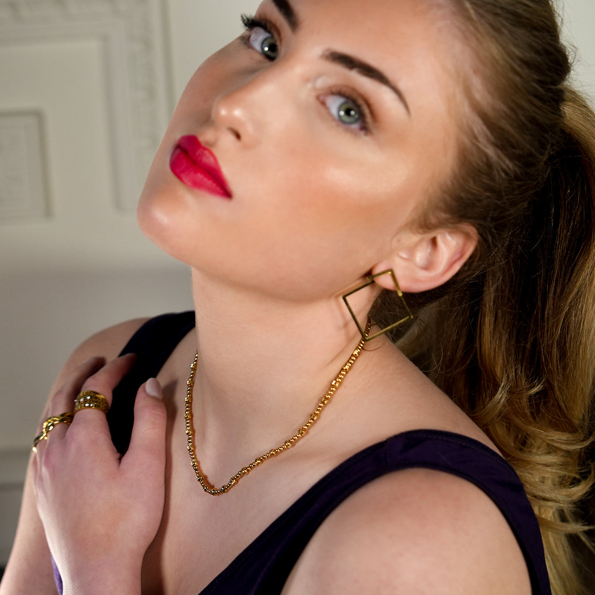 Style MILLIE: Twin-Bead Fusion Gold Chain Necklace - Velora Luxury Fashion
