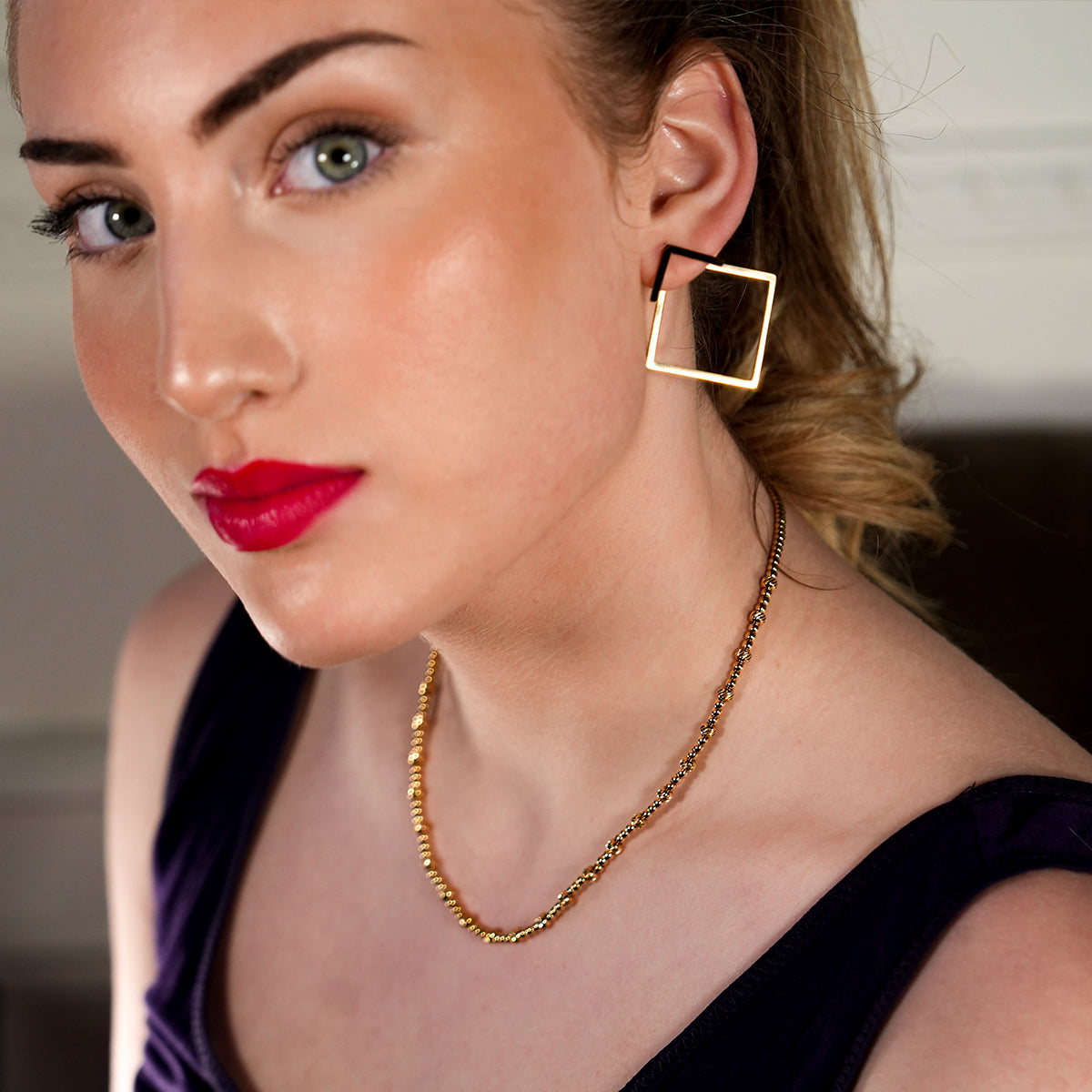 Style MILLIE: Twin-Bead Fusion Gold Chain Necklace - Velora Luxury Fashion