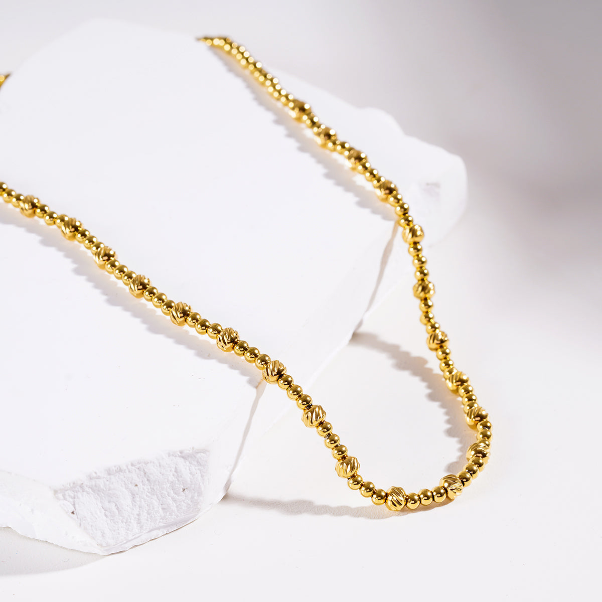 Style MILLIE: Twin-Bead Fusion Gold Chain Necklace - Velora Luxury Fashion