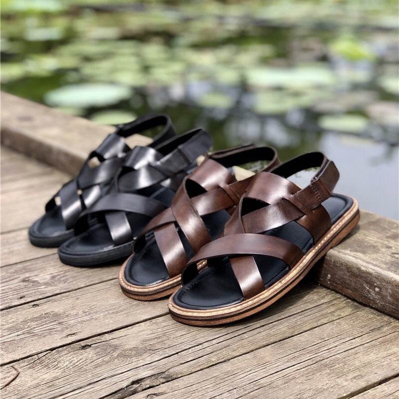 Summer Genuine Leather Casual Sandals Men EX-STOCK Canada