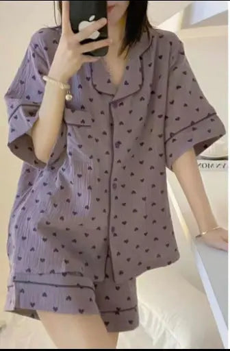 Summer Japanese Bubble Cotton Cute Orange Pajamas For Women EX-STOCK Canada