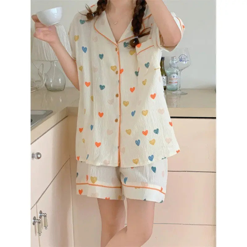 Summer Japanese Bubble Cotton Cute Orange Pajamas For Women EX-STOCK Canada