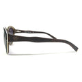 Sunglasses DIAGRAM BLACK WOOD Brown Round Frames w Purple Lenses - Velora Luxury Fashion
