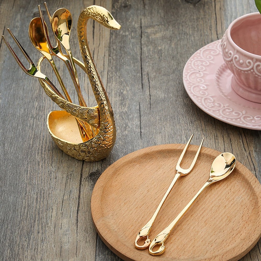 Swan Salad & Dessert Flatware - Velora Luxury Fashion
