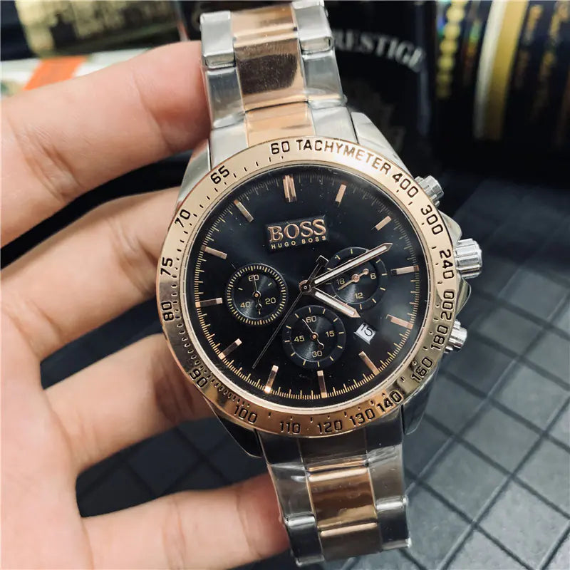 Boss Men's Quartz Watch with Calendar and Steel Band