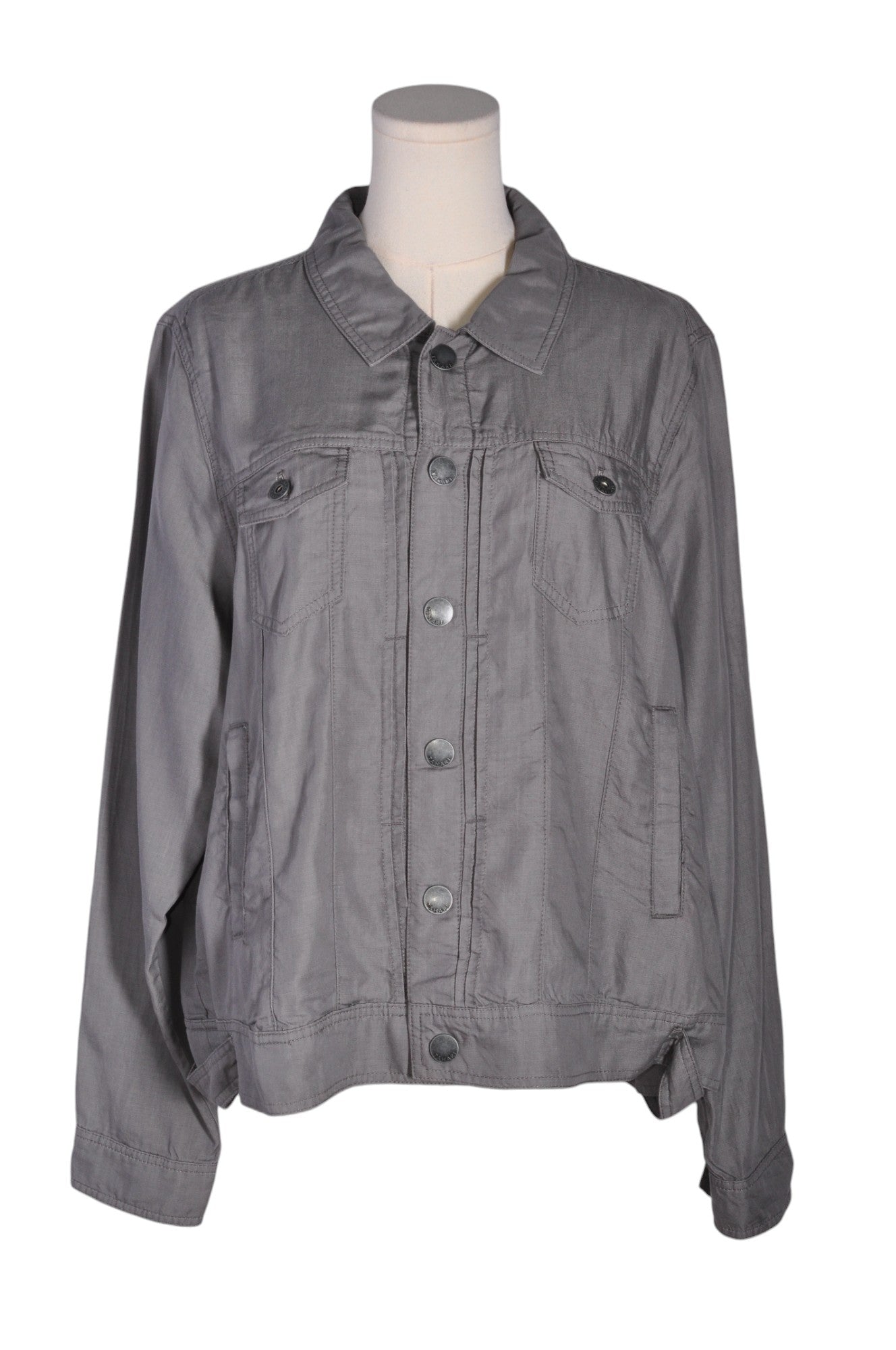TAHARI Women Denim Jackets Regular fit in Gray - XL - Velora Luxury Fashion