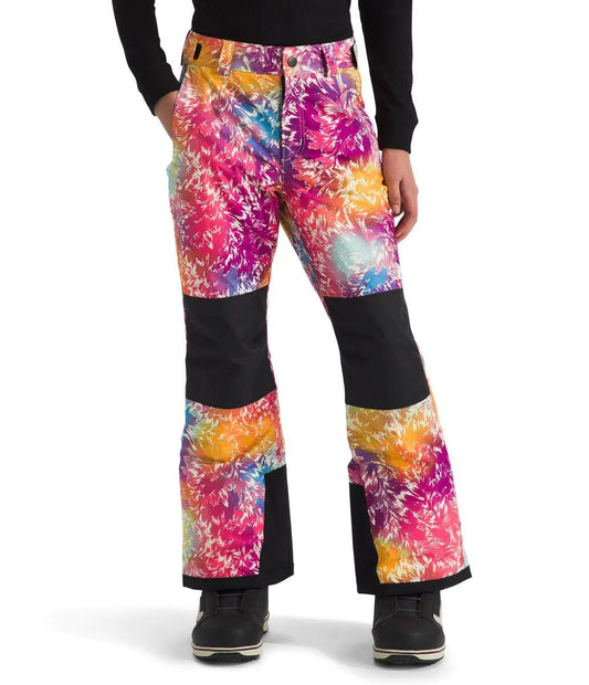 THE NORTH FACE Girls Freedom Insulated Pant Radiant Poppy Blowing Wind Print X-Large - Velora Luxury Fashion