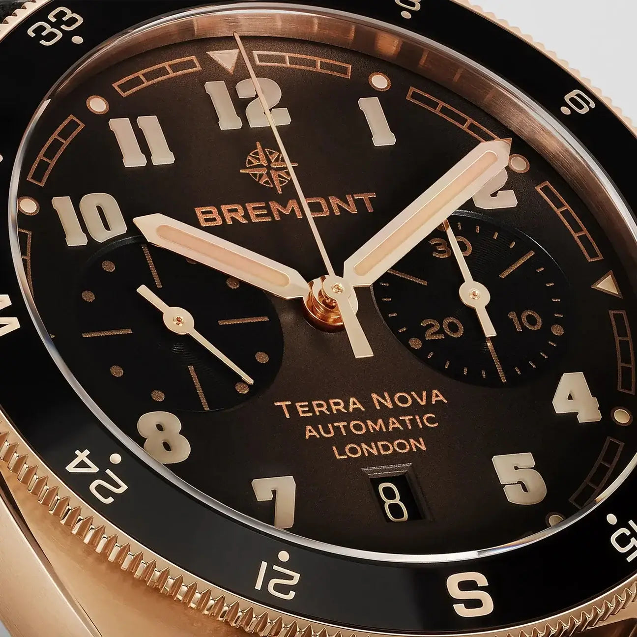 Bremont Terra Nova 42.5 Chronograph, Rose Gold TN42-CHR-RG-BR-L-S - Velora