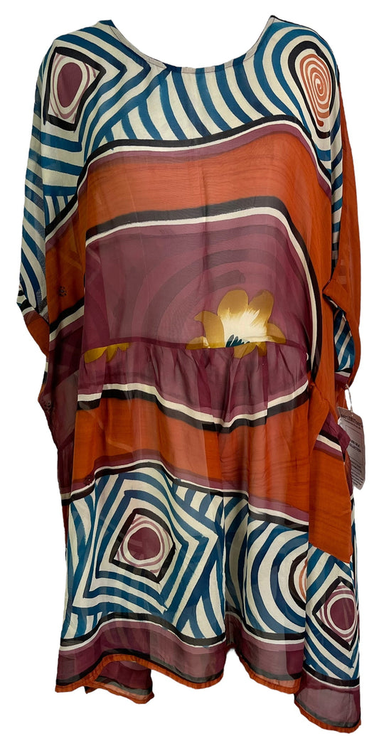 PRG6334 Sheer Avatar Pure Silk Boxy Babydoll Dress - Velora