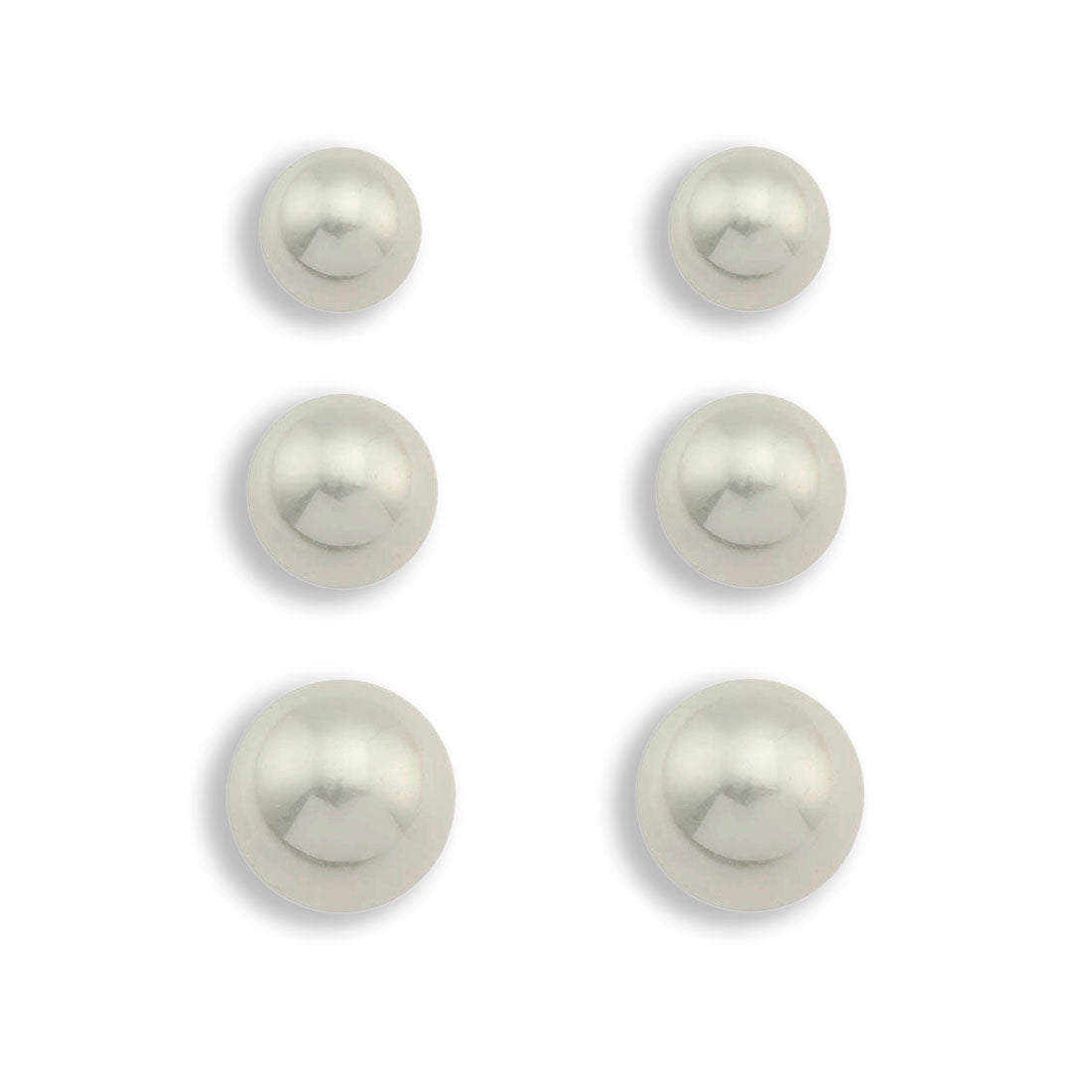 TRINITY 3-Pair Fresh Water Pearl Stud Set - Velora Luxury Fashion