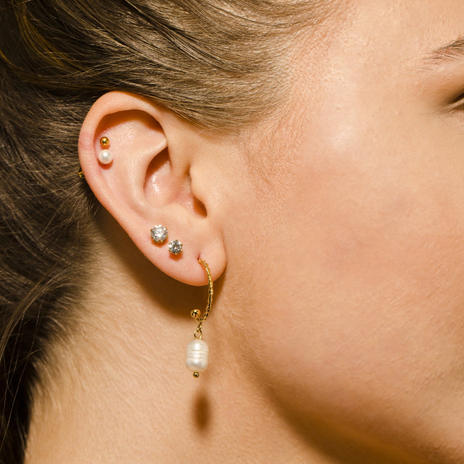 TRINITY 3-Pair Fresh Water Pearl Stud Set - Velora Luxury Fashion