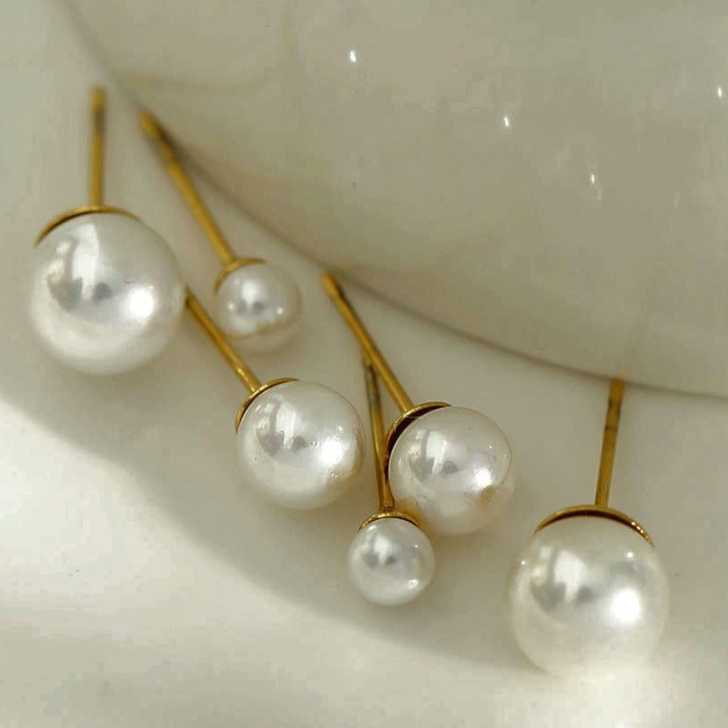 TRINITY 3-Pair Fresh Water Pearl Stud Set - Velora Luxury Fashion