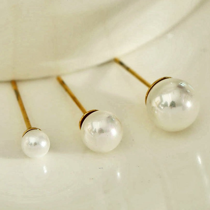TRINITY 3-Pair Fresh Water Pearl Stud Set - Velora Luxury Fashion