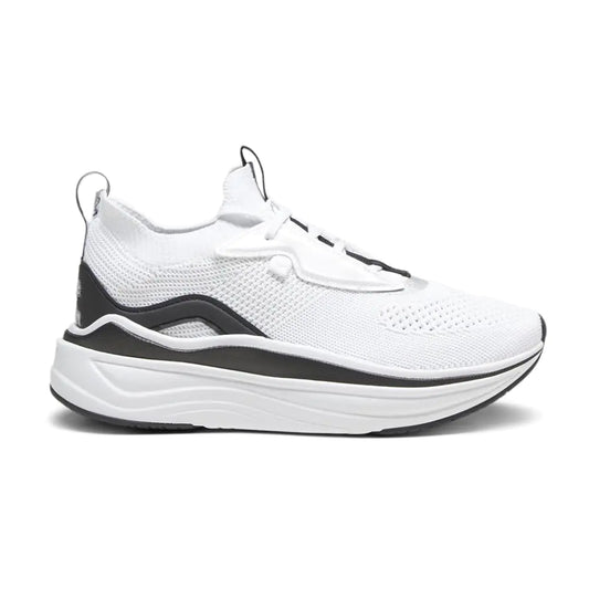 PUMA Womens Softride Stakd Athletic Trainer White/Black/Silver 7.5