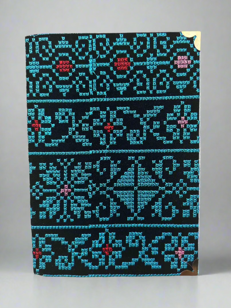 Tatreez Journal | Handcrafted Palestinian Notebook – Red & Teal Designs - Velora Luxury Fashion