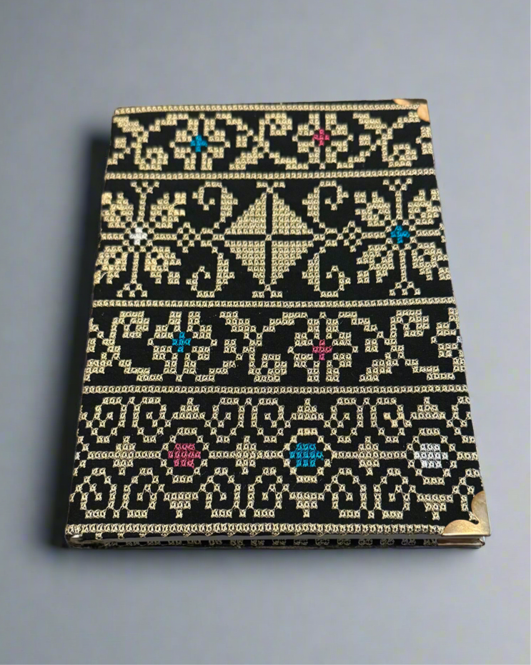 Tatreez Journal | Handcrafted Palestinian Notebook – Red & Teal Designs - Velora Luxury Fashion