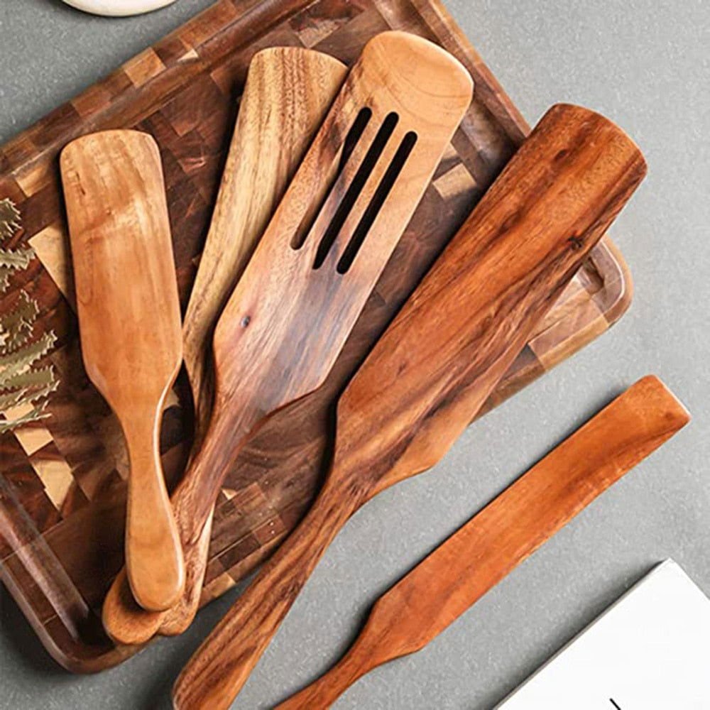 Teak Wooden Cooking Set - Velora Luxury Fashion