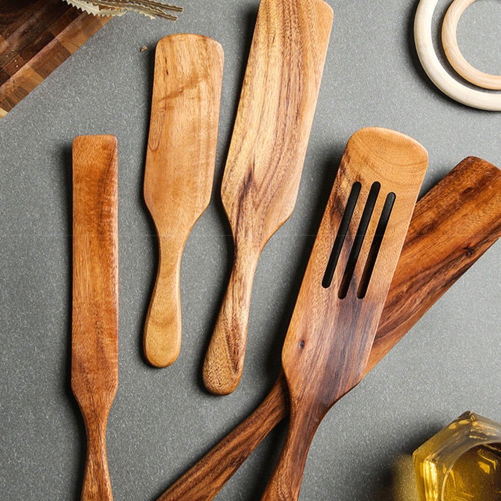 Teak Wooden Cooking Set - Velora Luxury Fashion