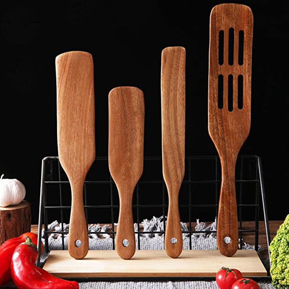 Teak Wooden Cooking Set - Velora Luxury Fashion
