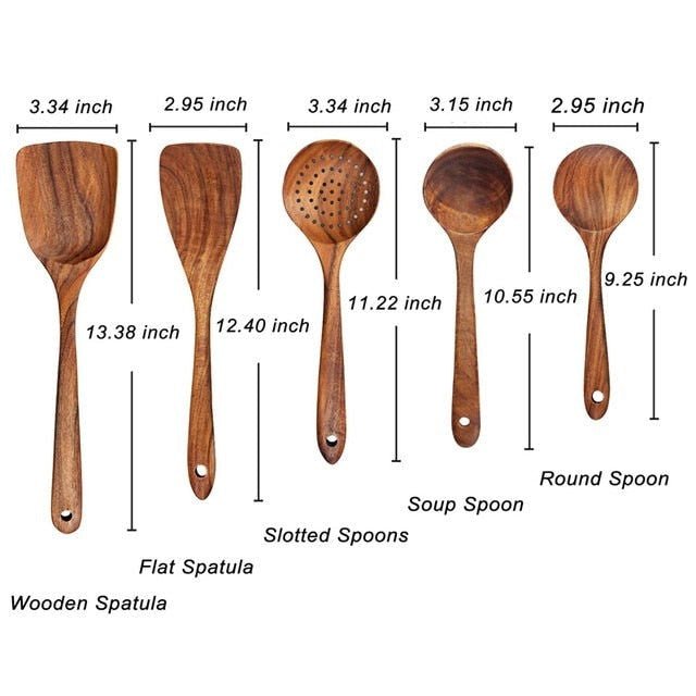 Teak Wooden Cooking Set - Velora Luxury Fashion