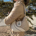 Temptation Italy Faux Leather Small Shoulder Bag with Dragonfly and Flowers - Velora Luxury Fashion